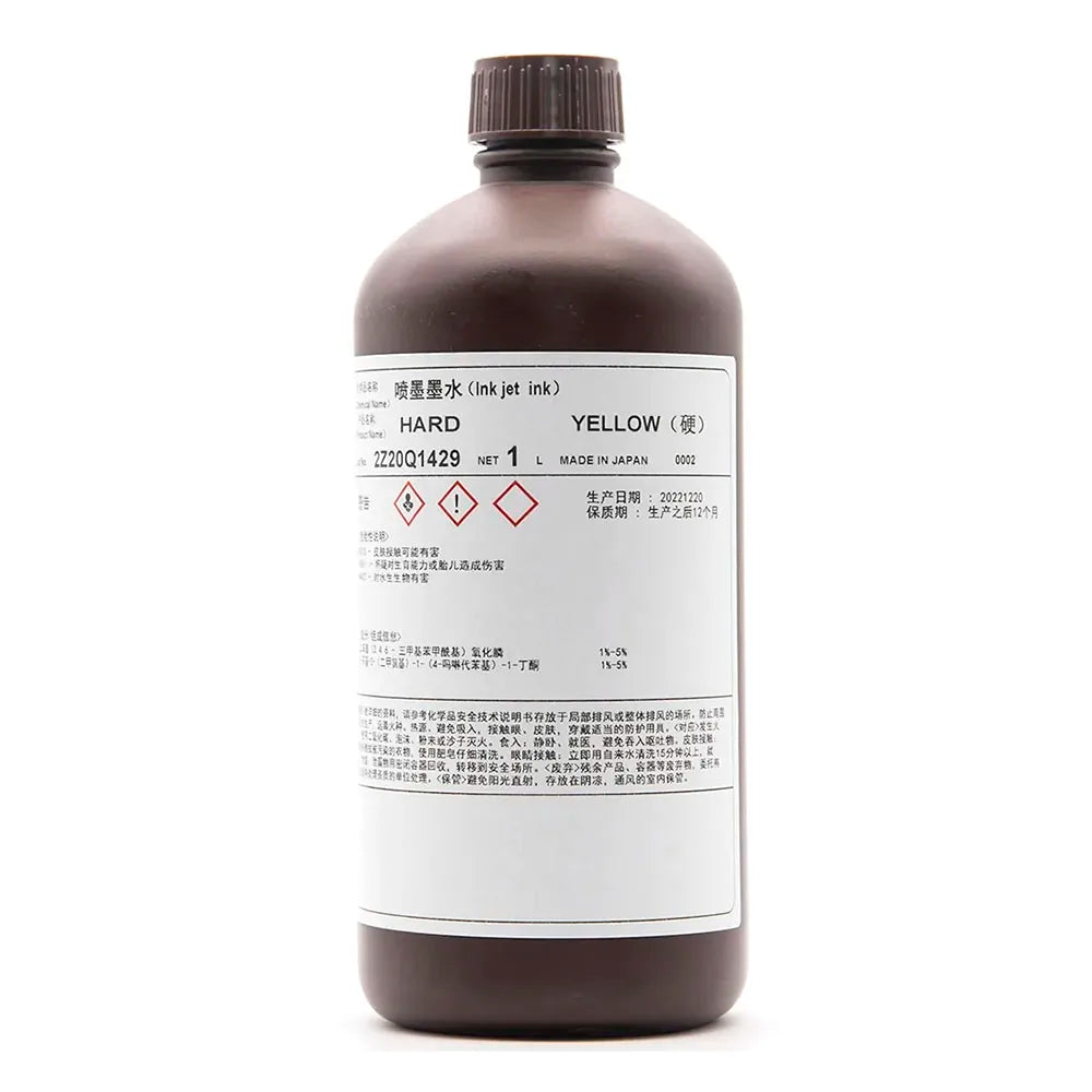 TOYO Hard UV Ink - 1L for Ricoh Gen5/Gen6, KM1024 & CE4M Yellow ink bottle