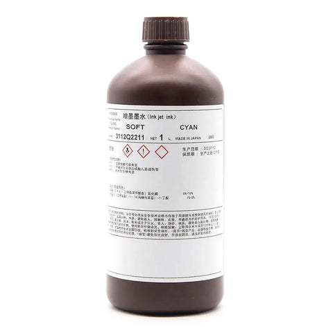 TOYO Soft UV Ink - 1L for Ricoh Gen5/Gen6, KM1024 & CE4M Cyan ink bottle