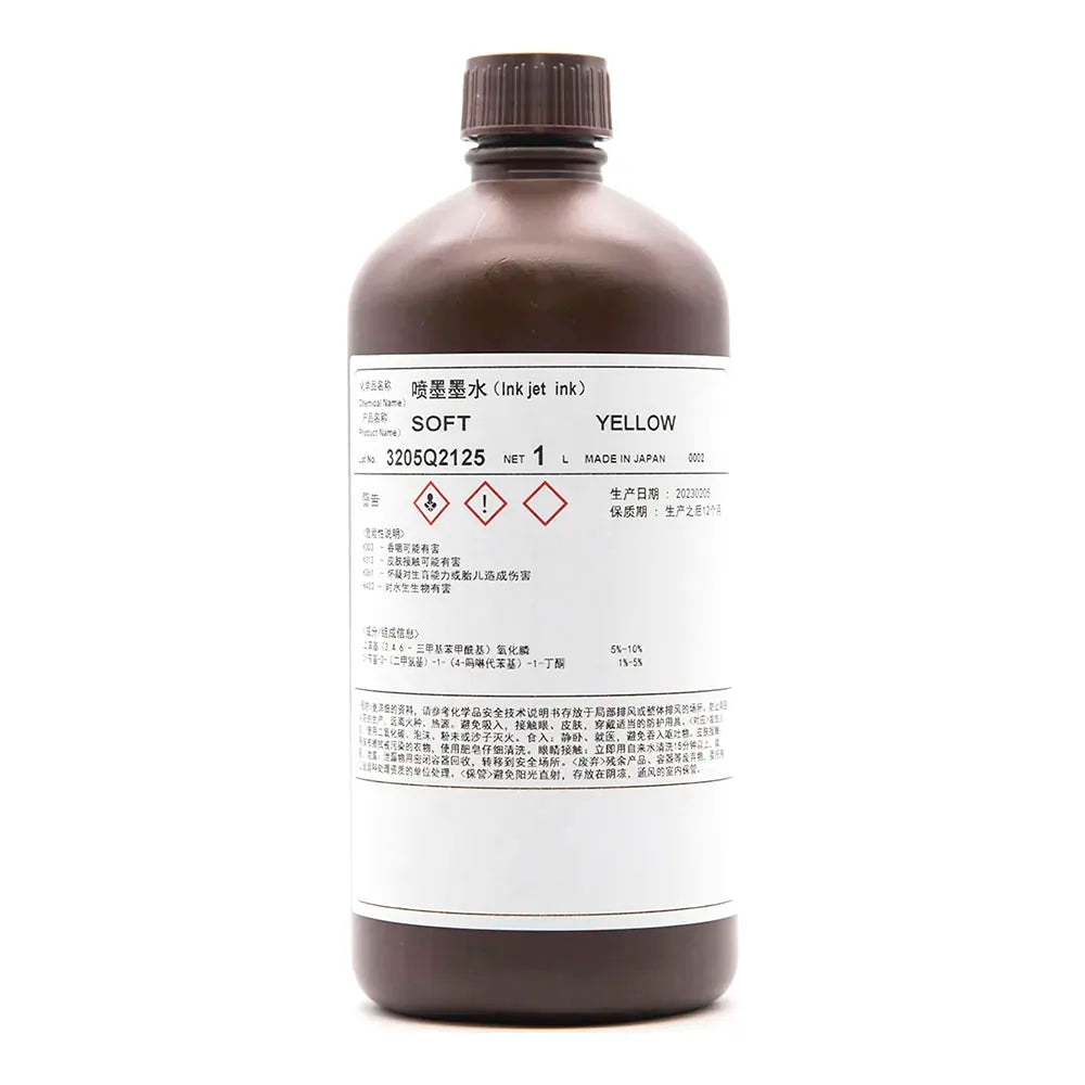 TOYO Soft UV Ink - 1L for Ricoh Gen5/Gen6, KM1024 & CE4M Yellow ink bottle