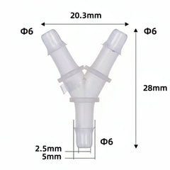 Y-Type 3-Way Ink Tube Connector 6 mm product image 1