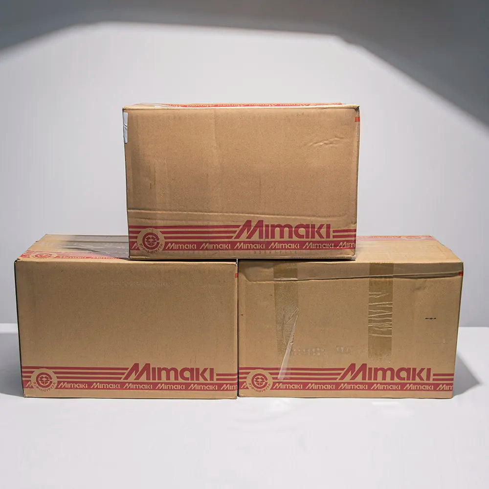 Mimaki ink packaging for UV and textile printer ink products